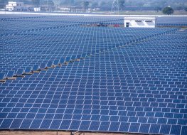 A file image of a large solar power project in India