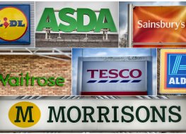 Brand logos for major UK supermarkets. Photo: Getty