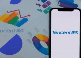 Tencent logo on a mobile phone 