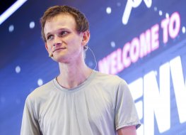 Vitalik Buterin speaking at a conference