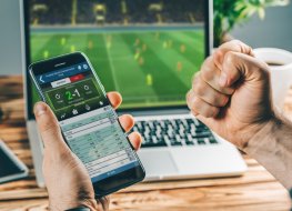 Sports betting app being used on smartphone