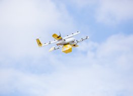 Photo of a drone built and operated by Wing, a division of Alphabet
