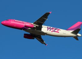 Wizz Air plane in flight 