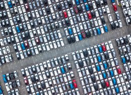 aerial view of cars for sale