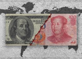 The US dollar note versus the Chinese yuan note