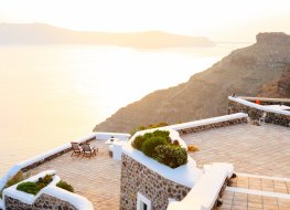 A balcony view in the Greek islands