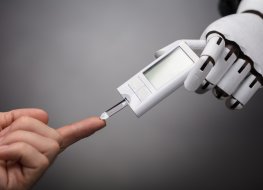 Medical device in the hands of a robot 