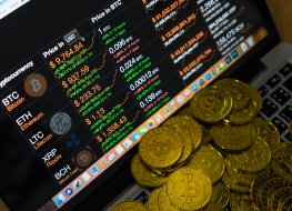 Bitcoins on a computer