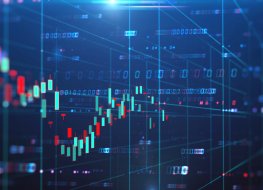 Financial stock market graph illustration.