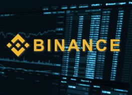 Binance logo transposed over a trading screen