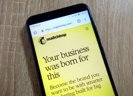 Mailchimp logo on cell screen