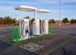EVgo charging station at the Victor Valley Mall in the City of Victorville
