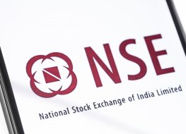 The National Stock Exchange of India logo on a smartphone