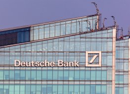 Deutsche Bank logo on the building