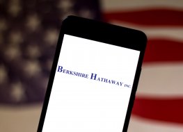 Berkshire Hathaway logo displayed on a smartphone