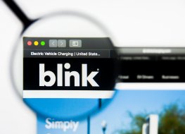Richmond, Virginia, USA - 9 May 2019: Illustrative Editorial of Blink Charging Co website homepage. Blink Charging Co logo visible on display screen.