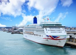 P and O Cruises is operated by Carnival UK and owned by Carnival Corporation
