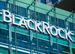  BlackRock sign and logo on glass facade of financial company office building in Silicon Valley - San Francisco, California, USA