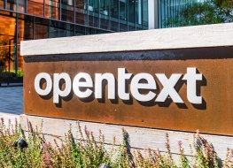 A image of the OpenText sign outside its headquarters