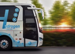 A hydrogen fuel cell bus