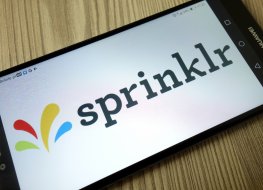Sprinklr logo on cell screen