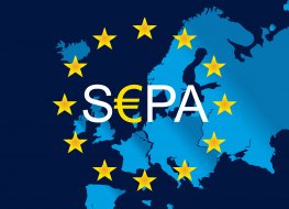 SEPA logo over Europe