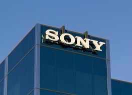 San Mateo, CA, USA - Feb 8, 2020: The SONY logo at Sony Interactive Entertainment's Silicon Valley Headquarters.