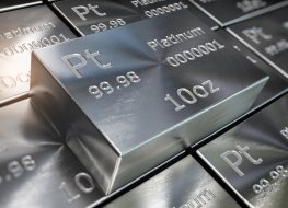 Bank reserves of platinum bars stacked side by side 