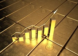 The price of gold on the stock exchange is rising.