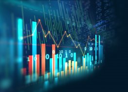 HP stock forecast: Has the computing giant peaked? illustration of the financial stock market chart, the concept of business investment and stock futures trading.