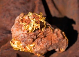 Gold specimen in its natural form, just dug from the earth