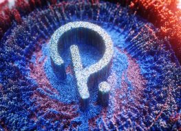 Representation of the Polkadot ‘P‘ emblem in glowing fibres