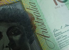 A close up of an Australian currency note