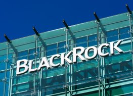 BlackRock sign and logo on glass facade of financial investment management corporation office building in Silicon Valley, San Francisco, California, US