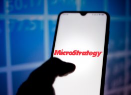 In this photo illustration the MicroStrategy Incorporated logo seen displayed on a smartphone