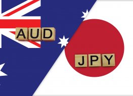 Australian and Japanese currency tickers on their respective flags