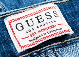 Guess label on a pair of jeans