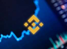 BNB Finance coin cryptocurrency on the background of the chart