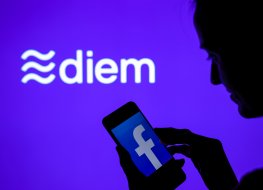 Smartphone displays logo of Facebook's Diem stablecoin