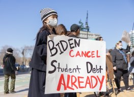 Protestors for student loan debt forgiveness