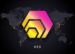 HEX logo against a darkened Earth map