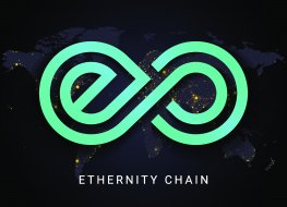 The green Ethernity (ERN) logo on a black background