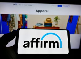 Affirm logo on cell screen