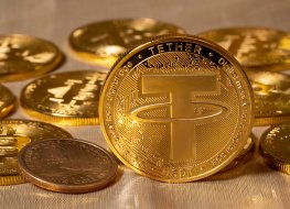 Gold-backed Tether (USDT) coin