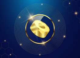 Token cryptocurrency SushiSwap ( SUSHI ), Gold coin symbol in shiny gold circle.