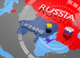 Conceptual map illustrating Ukraine and Russia conflict