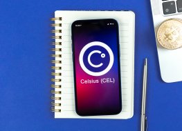 A Celsius Network logo on a smart phone 