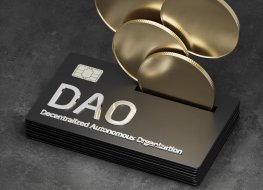 Coins going into a black box labelled DAO
