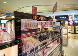 personal care products on display at store in Changi Airport.