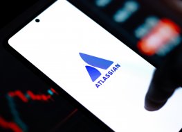 Atlassian logo on phone screen
